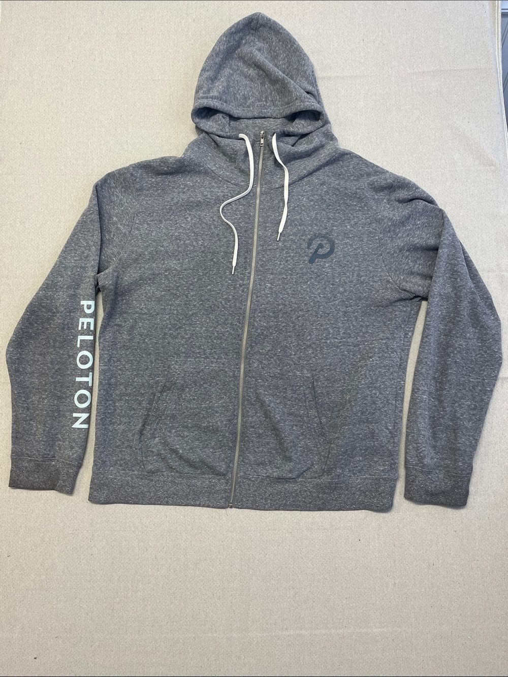 Peloton Gray Full Zip Hoodie XL Athletic Workout Athleisure Sweatshirt